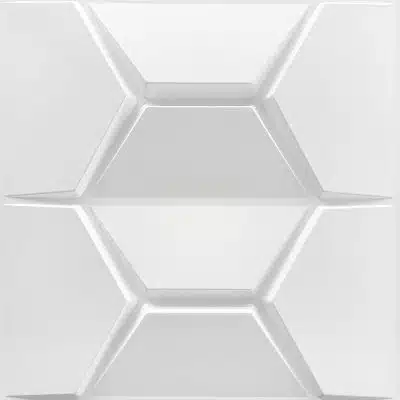 3D Wall Panels - Modern Trapezium Paintable White PVC Wall Paneling for Interior Wall Decor, 19.7 in x 19.7 in, Covers 2.7 sq. ft. - Single