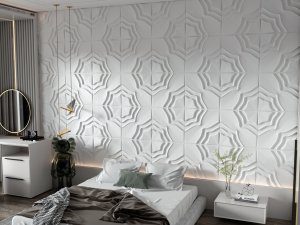 3D Wall Panels - Traditional Abstract Paintable White PVC Wall Paneling for Interior Wall Decor, 19.7 in x 19.7 in, Covers 2.7 sq. ft. - Single