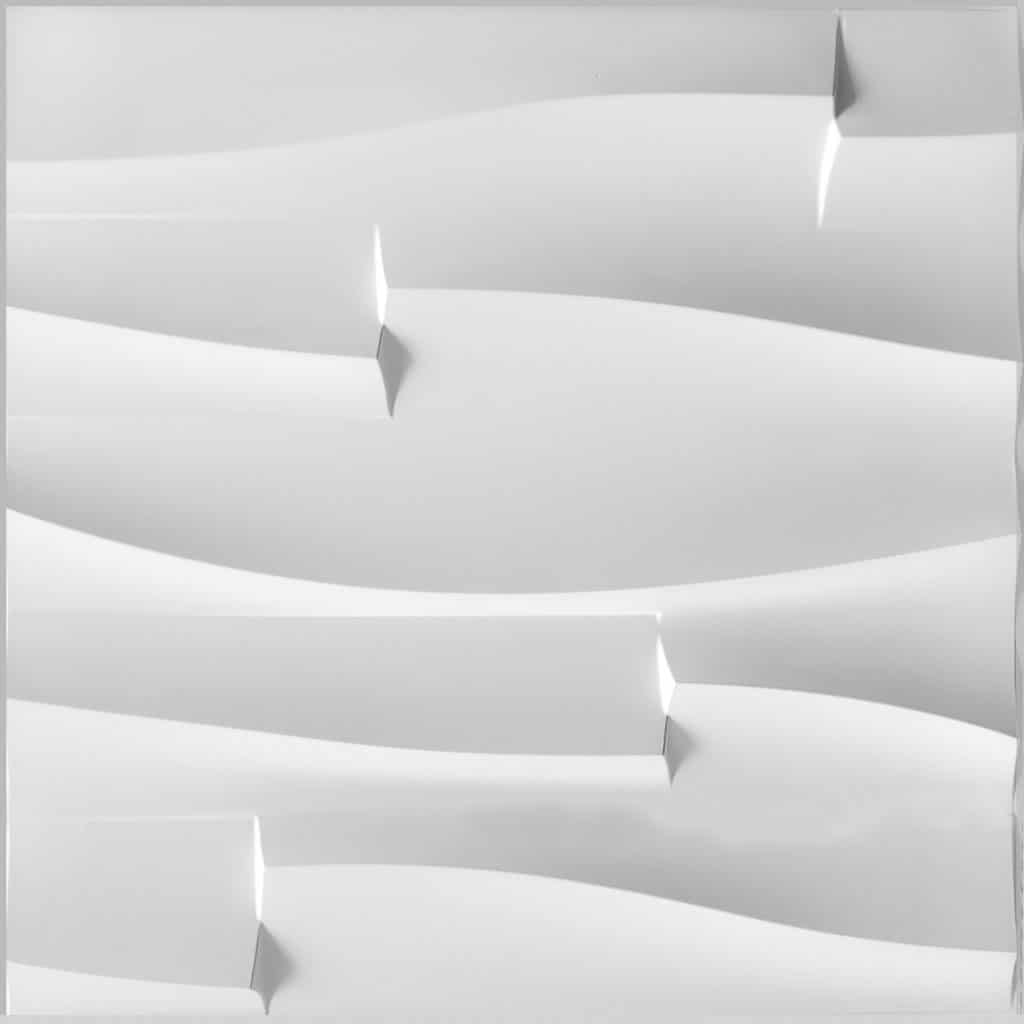3D Wall Panels – Abstract Stripes Paintable White PVC Wall Paneling for Interior Wall Decor, 19.7 in x 19.7 in, Covers 2.7 sq. ft.