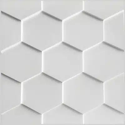 3D Wall Panels - Modern Honeycomb Paintable White PVC Wall Paneling for Interior Wall Decor, 19.7 in x 19.7 in, Covers 2.7 sq. ft. - Single