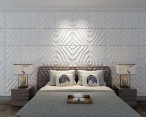 3D Wall Panels - Contemporary Stripes Paintable White PVC Wall Paneling for Interior Wall Decor, 19.7 in x 19.7 in, Covers 2.7 sq. ft.