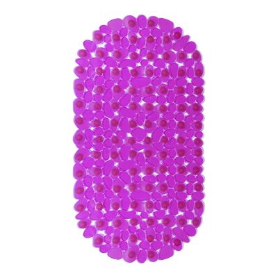 Shower Mat with Suction Cups - 27" x 14", Glam Light Purple Waterproof Non-Slip Quick Dry Dirt Resistant Perfect for Bathroom, Bathtub and Shower