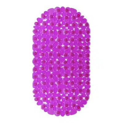 Shower Mat with Suction Cups - 27" x 14", Glam Light Purple Waterproof Non-Slip Quick Dry Dirt Resistant Perfect for Bathroom, Bathtub and Shower