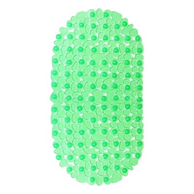Shower Mat with Suction Cups - 27" x 14", Modern Green Waterproof Non-Slip Quick Dry Dirt Resistant Perfect for Bathroom, Bathtub and Shower
