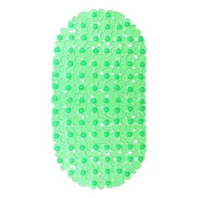 Shower Mat with Suction Cups - 27" x 14", Modern Green Waterproof Non-Slip Quick Dry Dirt Resistant Perfect for Bathroom, Bathtub and Shower