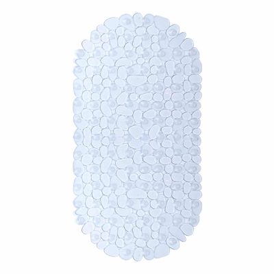 Shower Mat with Suction Cups - 27" x 14", Minimalist Transparent Waterproof Non-Slip Quick Dry Dirt Resistant Perfect for Bathroom, Bathtub and Shower
