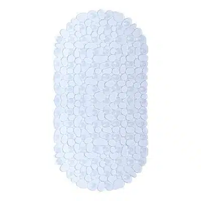 Shower Mat with Suction Cups - 27" x 14", Minimalist Transparent Waterproof Non-Slip Quick Dry Dirt Resistant Perfect for Bathroom, Bathtub and Shower