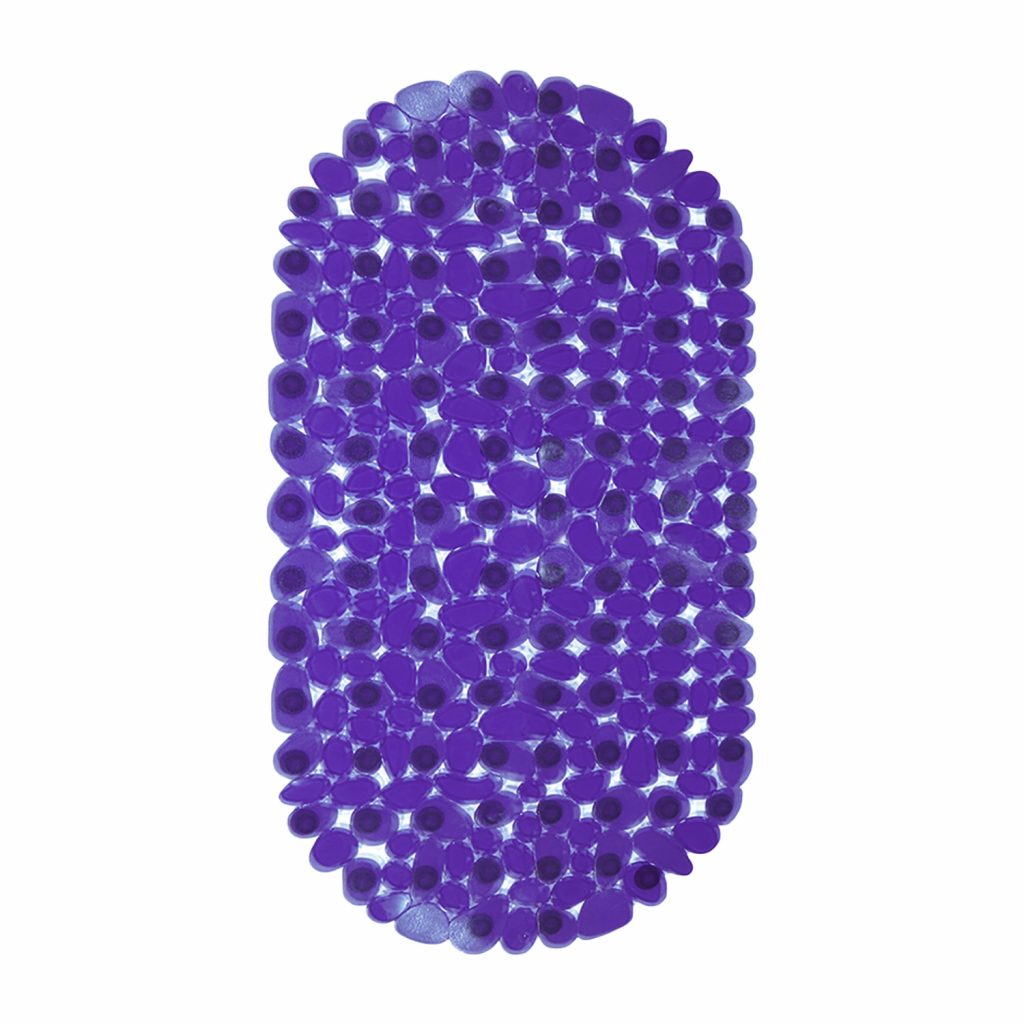 Shower Mat with Suction Cups – 27″ x 14″, Glam Purple Waterproof Non-Slip Quick Dry Dirt Resistant Perfect for Bathroom, Bathtub and Shower