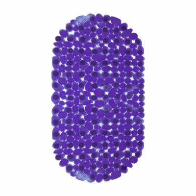 Shower Mat with Suction Cups - 27" x 14", Glam Purple Waterproof Non-Slip Quick Dry Dirt Resistant Perfect for Bathroom, Bathtub and Shower