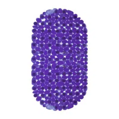 Shower Mat with Suction Cups - 27" x 14", Glam Purple Waterproof Non-Slip Quick Dry Dirt Resistant Perfect for Bathroom, Bathtub and Shower