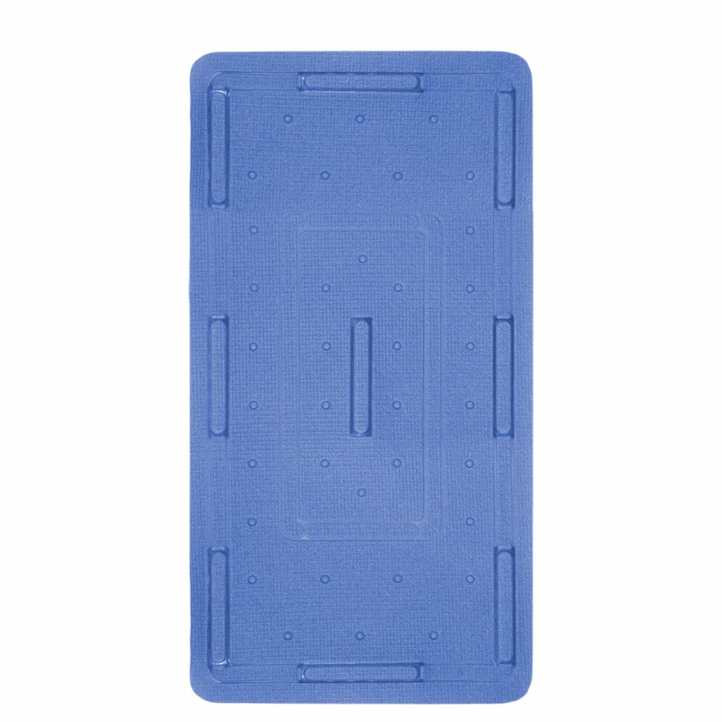 Shower Mat with Suction Cups – 28″ x 15″, Classic Blue Waterproof Non-Slip Quick Dry Dirt Resistant Perfect for Bathroom, Bathtub and Shower