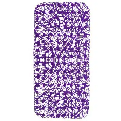 Shower Mat with Suction Cups - 28" x 14", Glam Purple Waterproof Non-Slip Quick Dry Dirt Resistant Perfect for Bathroom, Bathtub and Shower