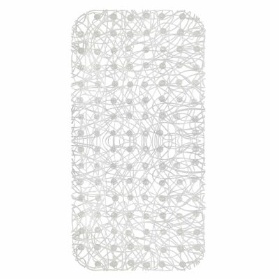 Shower Mat with Suction Cups - 28" x 14", Minimalist Transparent Waterproof Non-Slip Quick Dry Dirt Resistant Perfect for Bathroom, Bathtub and Shower