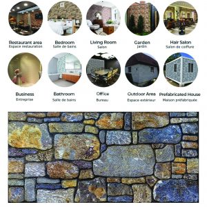 Dundee Deco 3D Wall Panels - Cladding, Periwinkle Ginger Stone Look Wall Paneling, Styrofoam Facing for Interior and Exterior Applications, DIY, Set of 10, Covers 54 sq ft