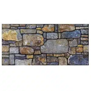 Dundee Deco 3D Wall Panels - Cladding, Periwinkle Ginger Stone Look Wall Paneling, Styrofoam Facing for Interior and Exterior Applications, DIY, Set of 10, Covers 54 sq ft