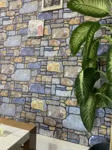 Dundee Deco 3D Wall Panels - Cladding, Periwinkle Ginger Stone Look Wall Paneling, Styrofoam Facing for Interior and Exterior Applications, DIY, Set of 10, Covers 54 sq ft