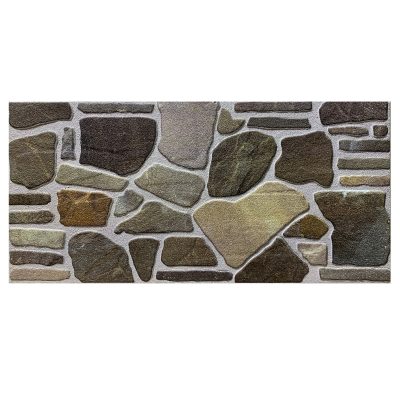 Dundee Deco 3D Wall Panels - Cladding, Charcoal Green Beige Stone Look Wall Paneling, Styrofoam Facing for Interior and Exterior, DIY, Set of 10, Covers 54 sq ft