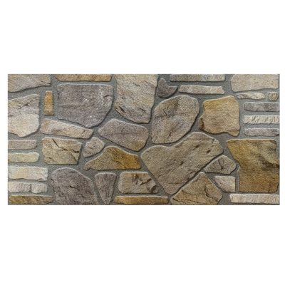 Dundee Deco 3D Wall Panels - Cladding, Grey Gold Stone Look Wall Paneling, Styrofoam Facing for Interior and Exterior Applications, DIY, Set of 10, Covers 54 sq ft
