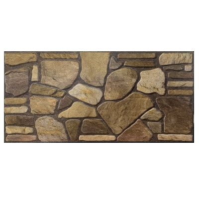 Dundee Deco 3D Wall Panels - Cladding, Brown Hazel Gold Stone Look Wall Paneling, Styrofoam Facing for Interior and Exterior Applications, DIY, Set of 10, Covers 54 sq ft