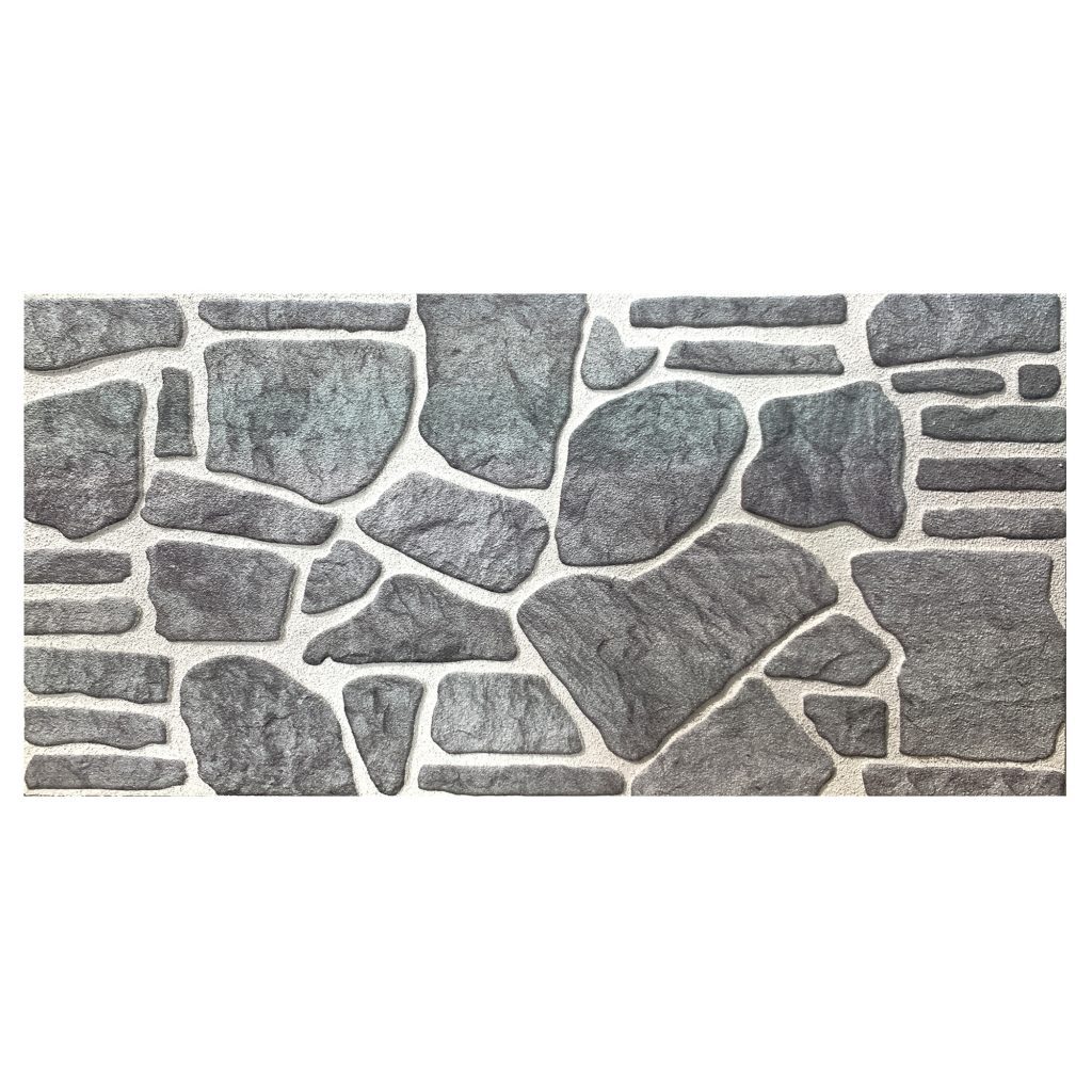Dundee Deco 3D Wall Panels – Cladding, Bluish Grey White Stone Look Wall Paneling, Styrofoam Facing for Interior and Exterior Applications, DIY, Set of 10, Covers 54 sq ft