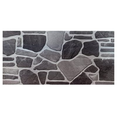 Dundee Deco 3D Wall Panels - Cladding, Charcoal Grey Silver Stone Look Wall Paneling, Styrofoam Facing for Interior and Exterior, DIY, Set of 10, Covers 54 sq ft