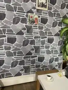 Dundee Deco 3D Wall Panels - Cladding, Charcoal Grey Silver Stone Look Wall Paneling, Styrofoam Facing for Interior and Exterior, DIY, Set of 10, Covers 54 sq ft