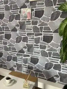 Dundee Deco 3D Wall Panels - Cladding, Charcoal Grey Silver Stone Look Wall Paneling, Styrofoam Facing for Interior and Exterior, DIY, Set of 10, Covers 54 sq ft