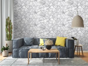3D Wall Panels - White Grey Faux Stone PVC Wall Paneling for Interior Wall Decor, Living room, Kitchen, Bathroom, Bedroom, Single, Covers 5.1 sq ft