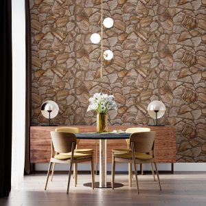 3D Wall Panels - Brown Faux Stone PVC Wall Paneling for Interior Wall Decor, Living room, Kitchen, Bathroom, Bedroom, Single, Covers 5.1 sq ft