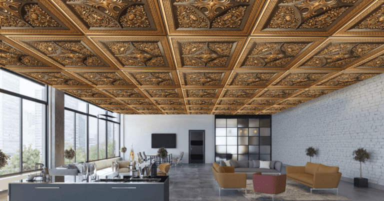 gold ceiling tiles
