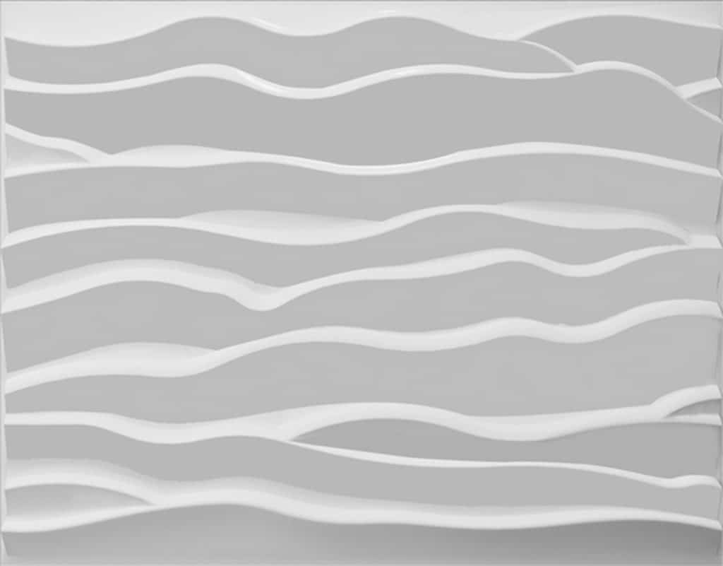 Paintable Off White Abstract Waves Fiber 3D Wall Panel