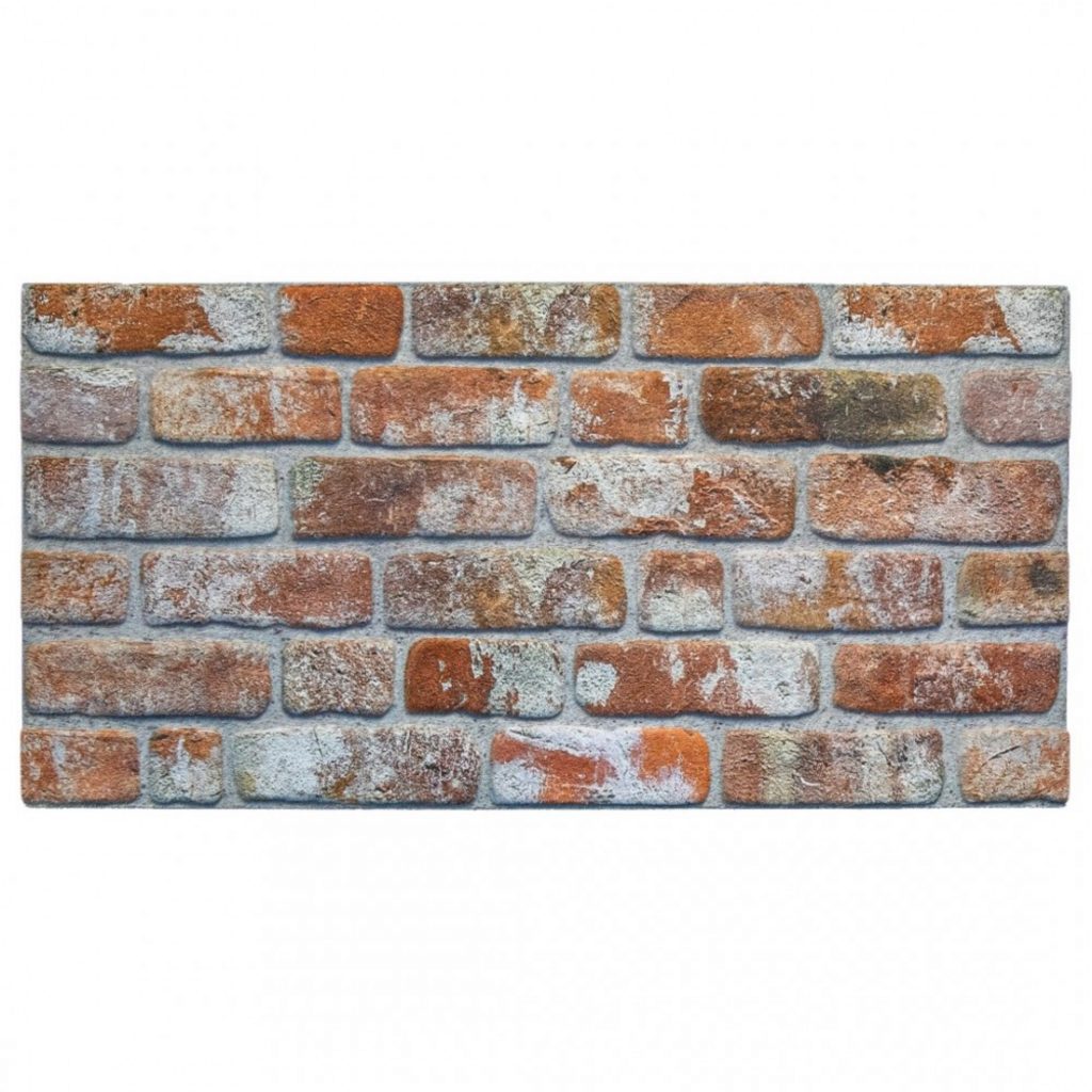 Outlet Red Grey Brown Brick Look Wall Paneling, Styrofoam Facing, Single Panel, Covers 5.4 sq ft