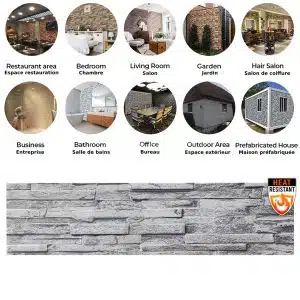 Outlet Grey Brick Look Wall Paneling, Styrofoam Facing, Single Panel, Covers 2.7 sq ft