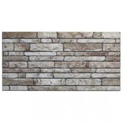 Outlet Light Brown Grey Brick Look Wall Paneling, Styrofoam Facing, Single Panel, Covers 5.4 sq ft