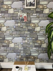 Outlet Grey Pewter Blonde Stone Look Wall Paneling, Styrofoam Facing, Single Panel, Covers 5.4 sq ft
