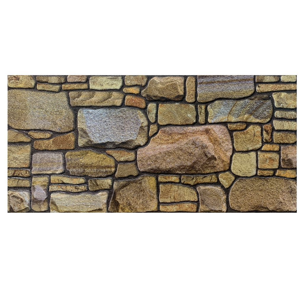 Outlet Beige Bronze Lilac Stone Look Wall Paneling, Styrofoam Facing, Single Panel, Covers 5.4 sq ft