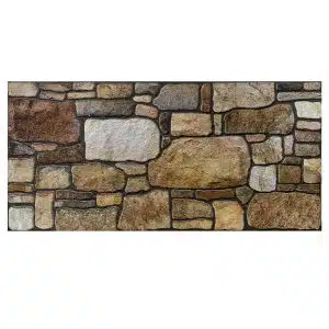 Outlet Brown Off-White Stone Look Wall Paneling, Styrofoam Facing, Single Panel, Covers 5.4 sq ft