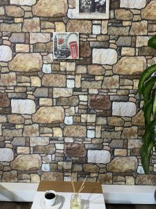 Outlet Brown Off-White Stone Look Wall Paneling, Styrofoam Facing, Single Panel, Covers 5.4 sq ft