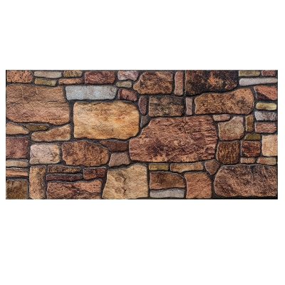 Outlet Copper Brown Sepia Stone Look Wall Paneling, Styrofoam Facing, Single Panel, Covers 5.4 sq ft