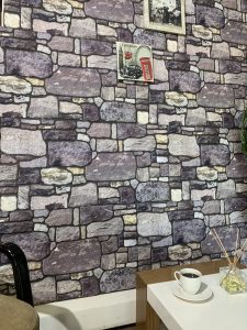 Outlet Purple Cream Stone Look Wall Paneling, Styrofoam Facing, Single Panel, Covers 5.4 sq ft