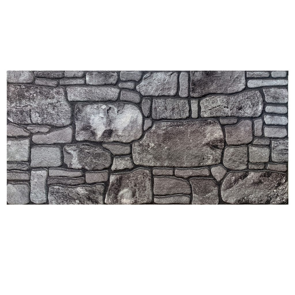 Outlet Charcoal Grey Stone Look Wall Paneling, Styrofoam Facing, Single Panel, Covers 5.4 sq ft