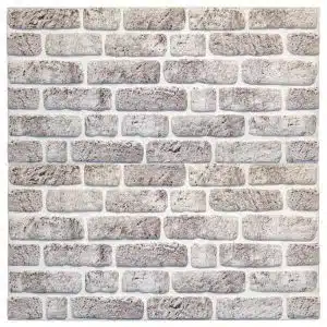 Outlet White Grey Brick Look Wall Paneling, Styrofoam Facing, Single Panel, Covers 5.4 sq ft