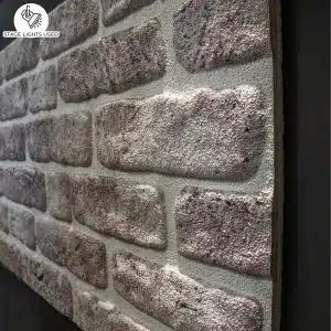 Outlet White Grey Brick Look Wall Paneling, Styrofoam Facing, Single Panel, Covers 5.4 sq ft