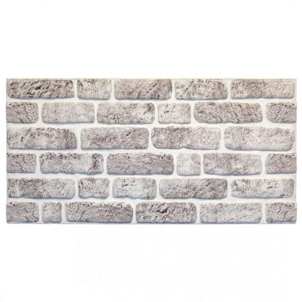 3D Wall Panels Brick Effect – Cladding, White Grey Stone Look Wall Paneling, Styrofoam Facing for Living room, Kitchen, Bathroom, Balcony, Bedroom, Set of 10, Covers 53 sq ft