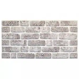 Outlet White Grey Brick Look Wall Paneling, Styrofoam Facing, Single Panel, Covers 5.4 sq ft