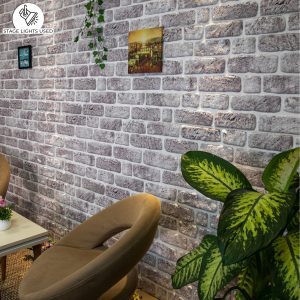 Outlet White Grey Brick Look Wall Paneling, Styrofoam Facing, Single Panel, Covers 5.4 sq ft