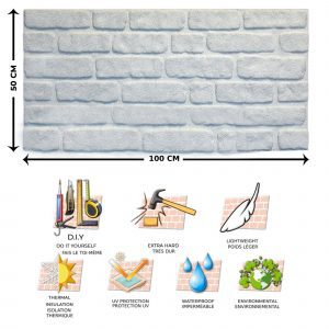 Outlet White Brick Look Wall Paneling, Styrofoam Facing, Single Panel, Covers 5.4 sq ft
