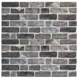 Outlet Grey Black Brick Look Wall Paneling, Styrofoam Facing, Single Panel, Covers 5.4 sq ft