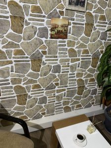 Outlet Grey Caramel White Stone Look Wall Paneling, Styrofoam Facing, Single Panel, Covers 5.4 sq ft