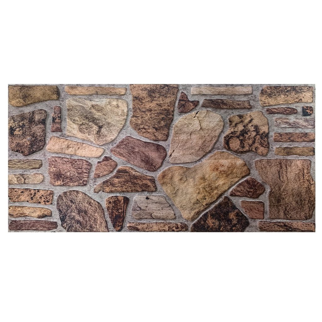 Outlet Shades of Brown Grey Stone Look Wall Paneling, Styrofoam Facing, Single Panel, Covers 5.4 sq ft